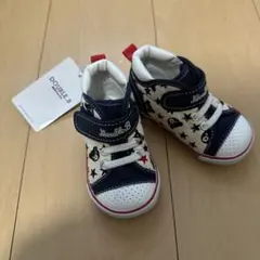 DOUBLE.B ベビーシューズ ネイビー 星柄