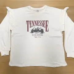 coen コーエン 長袖Tシャツ ロゴプリント オフホワイト