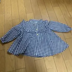 ギンガムチェック 長袖シャツとショートパンツ セット 90