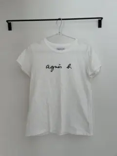 agnès b. アニエスベー　ロゴ入りホワイトTシャツ　Tシャツ