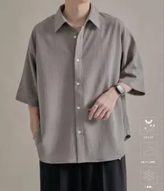 【epnok】ファンクショナルベーシックルーズレギュラーカラー半袖シャツ S