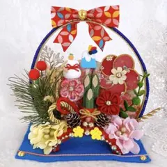 お正月飾り☆門松☆ちりめん細工☆つまみ細工☆かがみ餅☆ハンドメイド☆豪華