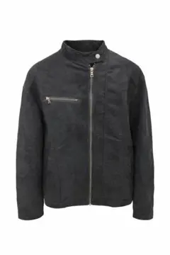 archive スエード調 ジップジャケット ブラック スタンドカラー モード系