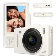 新品 デジタルカメラ 4K対応小型 30FPS 6800万画素 HD ビデオ撮影のサムネイル