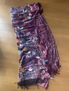 アーバンリサーチドアーズ　紫色 花柄刺繍 ストール