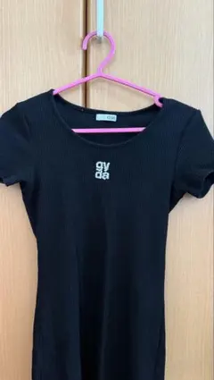 GYDA リブ 半袖 トップス ブラック Fのサムネイル