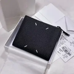 未使用✨メゾンマルジェラ　スモールフリップフラップウォレット　二つ折り財布　黒