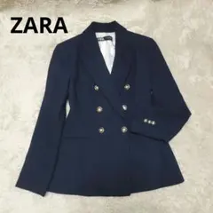極美品✨ZARA ザラ ダブルブレスト ジャケット 紺ブレ 金ボタン 完売品