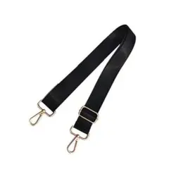 ショルダーストラップ　ショルダーベルト　太め　ナイロン　黒　ゴールド　シンプル
