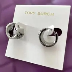 トリーバーチ　アイコン付きフープピアス　シルバーカラー　美品