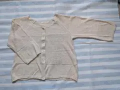 enracine ベージュ 七分袖 カーディガン　M 　綿麻