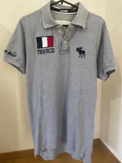 Abercrombie&Fitch アバクロ ポロシャツ M グレー 国旗刺繍のサムネイル