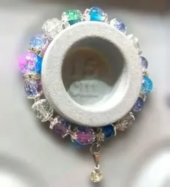 ガラスビーズ ラインストーン チャーム ブレスレット キラキラ レディース