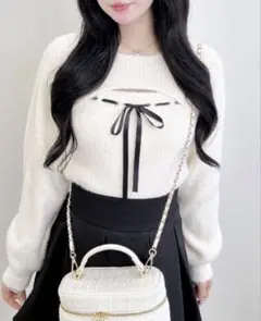 INGNI フェザーリブデコルテオープンリボンニット