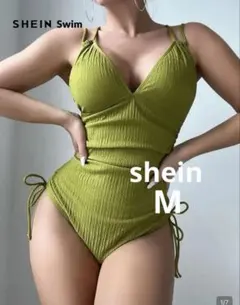 【SHEIN Swim】ワンピース水着 オリーブグリーン Mサイズのサムネイル