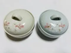 蓋付き煮物椀 桜模様 2個セット　三洋陶器