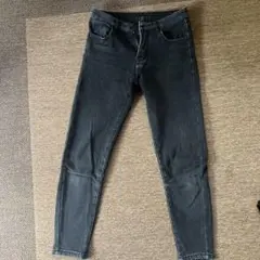 裏起毛パンツ スキニーデニム ブラック
