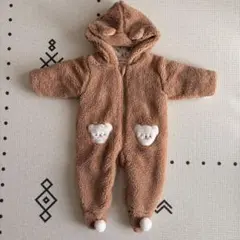 フード付きベビーアウター / 60-70 / ブラウン