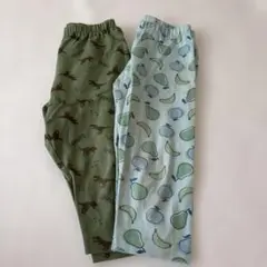 ユニクロ　恐竜・果物柄レギンスパンツ7部丈　110 2枚セット