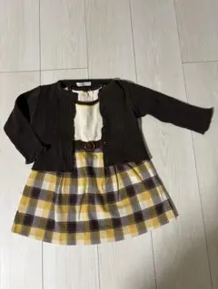bebe カーディガン付きチェック柄ワンピース