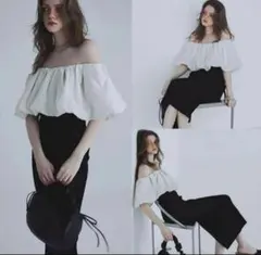 【美品】eimy istoire バルーン オフショルダー ニット ワンピース