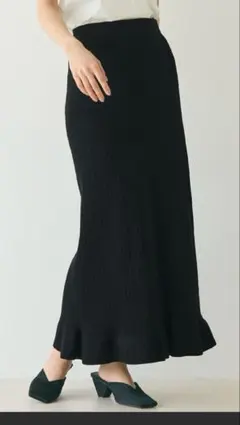 (新品未使用タグ付き)coca 裾フリルリブニットスカート