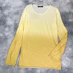 COMME CA MEN【M】長袖Tシャツ　イエロー　透け感あり　メンズ