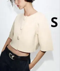 ZARA ザラ　クロップド丈ニットカーディガン　新品、未使用