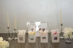 ウェルカムスペース　クイズ　ペンライト　ミラー　オブジェ　結婚式　スタンド　造花