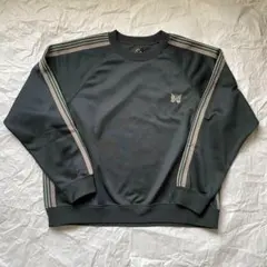 クルーネックシャツ　スウェット　L グリーン　ベージュ　ニードルス　102