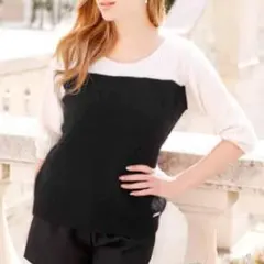 Rady バイカラーニットトップス