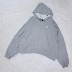 80s 黒タグ ヴィンテージ adidas ショート丈 ビッグシルエットパーカー