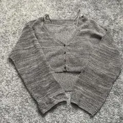レイカズン グレー ニットカーディガン タンクトップ セット