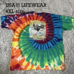 USA製 LIFEWEAR 企業ロゴ タイダイ Tシャツ 4XL ビッグサイズのサムネイル