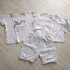 パジャマ3点セット パジャマ 長袖パジャマ 半袖パジャマ ユニコーン サイズ80