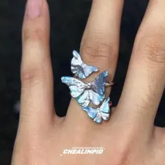 【フェアリーグランジ】three butterfly silver ring