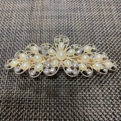 バレッタ 髪飾りパーティー 花 お花