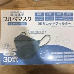 【5箱セット】3D立体型 ブルベマスク ブルーグレー3箱 ＆ グレー2箱150枚
