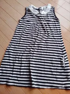 KUMIKYOKU ストライプ ノースリーブワンピース LL