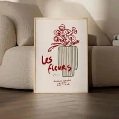 花 ポスター ミッドセンチュリー 北欧 韓国 カフェ 壁掛け アート 30x40