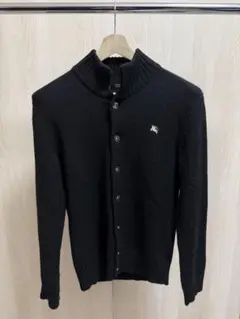 BURBERRY BLACK LABELリブハイネックボタンカーディガン ウール