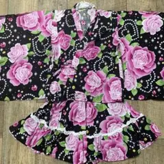 女の子　甚平ドレス　浴衣ドレス　140㎝　黒