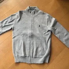 ポロ・ラルフ・ローレン ジップアップニットジャケット グレー