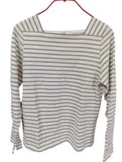 中古　earth music&ecology　長袖 トップス ベージュ ホワイト