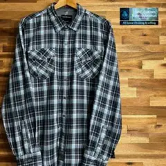 【I30】Calvin Klein Jeans 長袖シャツ ブルー系 チェック柄