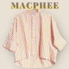 マカフィー　トゥモローランド　コットンシルクストライプハーフスリーブシャツ