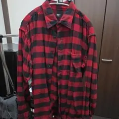 チェック柄長袖シャツ　UNIQLO