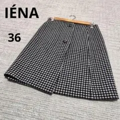 IÉNA イエナ ウール ギンガム柄 ラップスカート タイトスカート 36 秋冬
