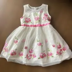 子供用花柄刺繍ノースリーブドレス