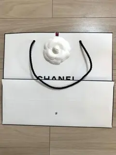 CHANEL ショップ袋 ホワイト　カメリア付き　シャネル　ショッパー